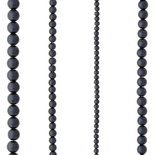 12 Pack: Black Matte Glass Pearl Round Beads by Bead Landing&#x2122;
